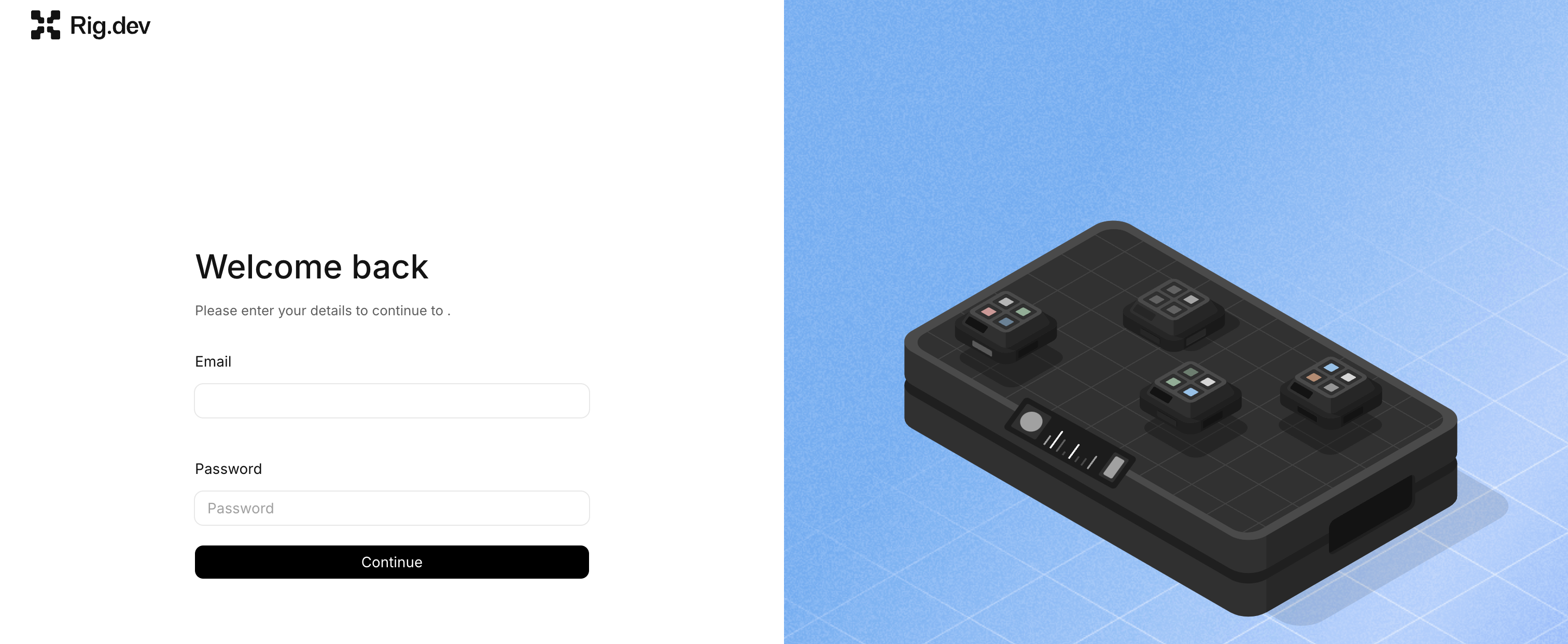Rig Platform start page