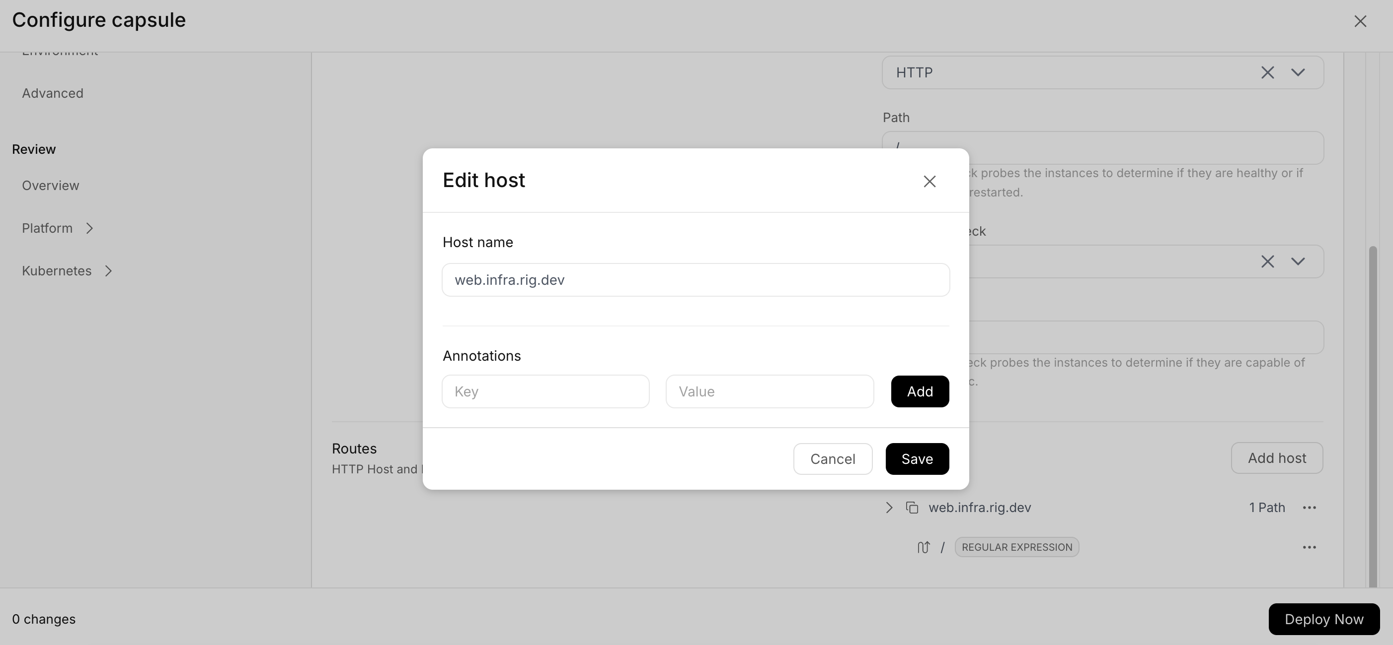 Configure Route Hosts