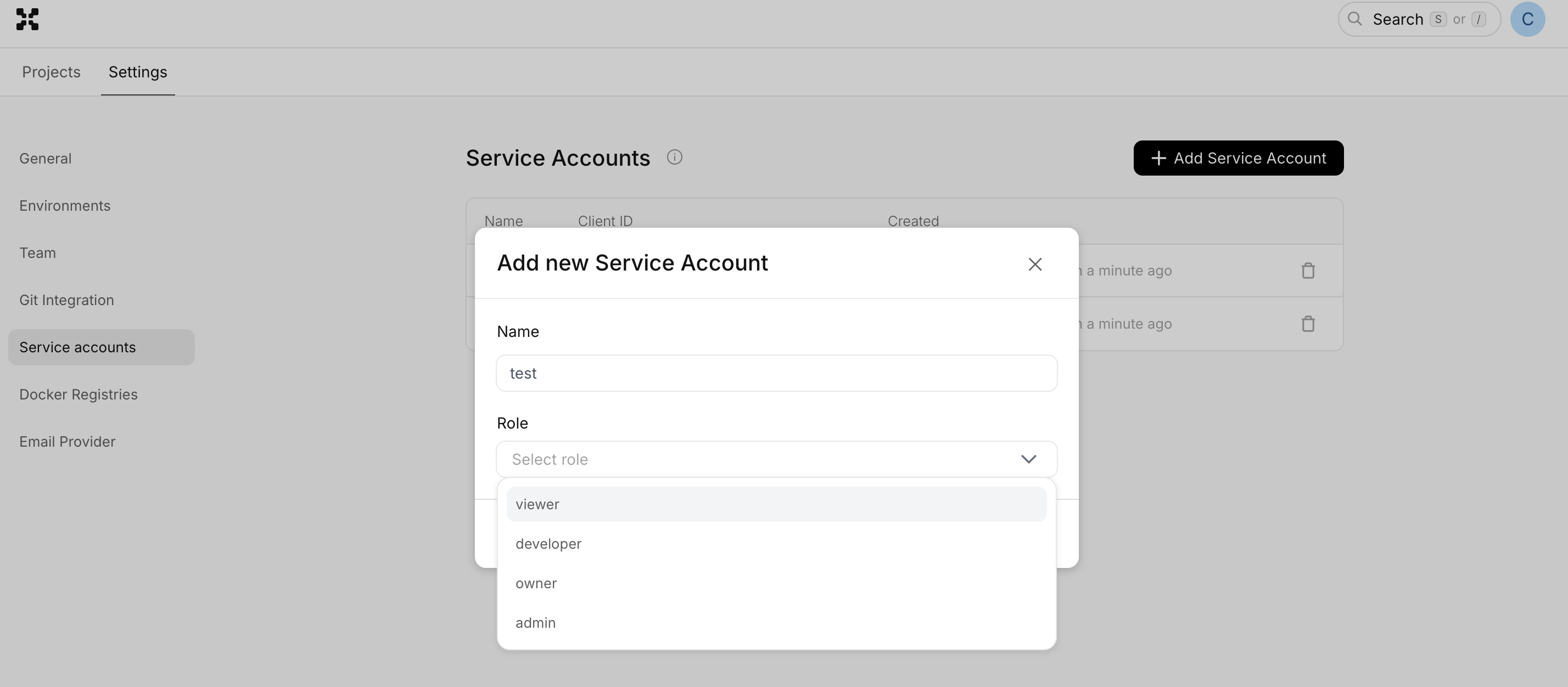Dashboard Service Account Image