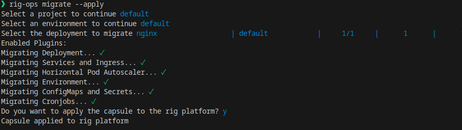 Apply changes