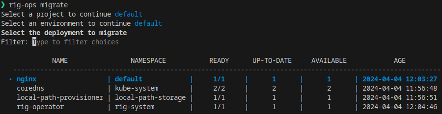 Select Deployment